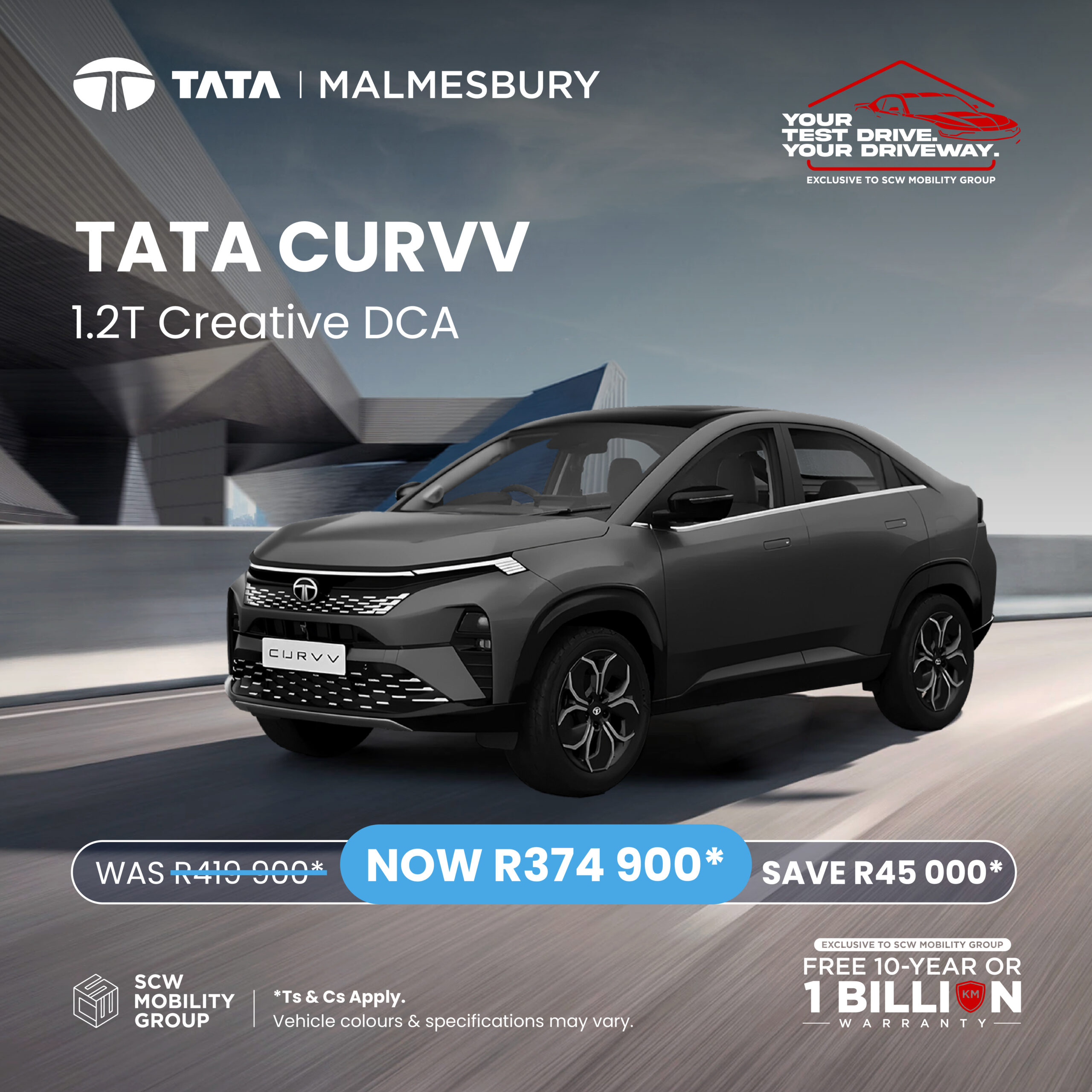TATA Curvv 1.2T Creative DCA now R374 900*
