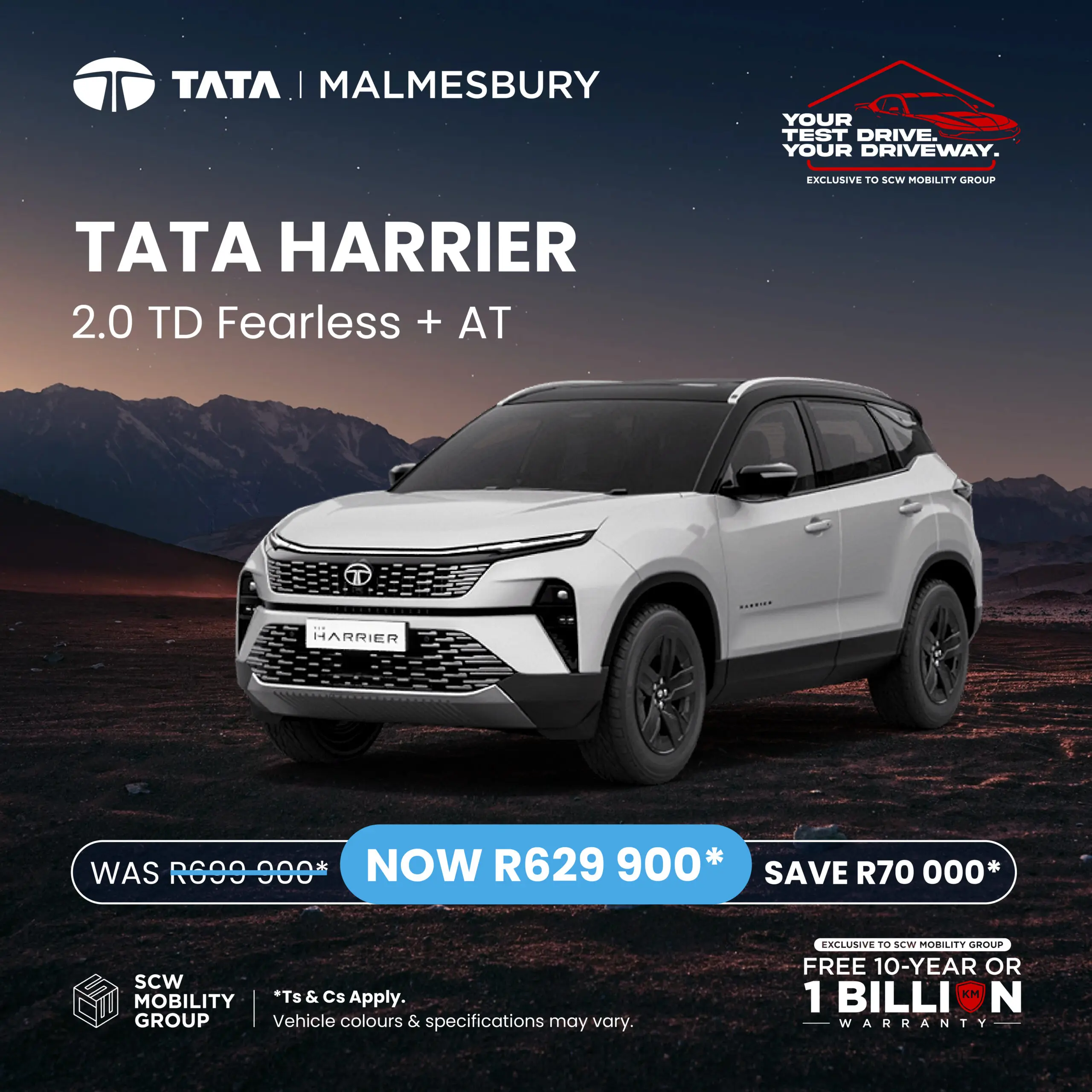TATA Harrier 2.0 TD Fearless + AT now R629 900*