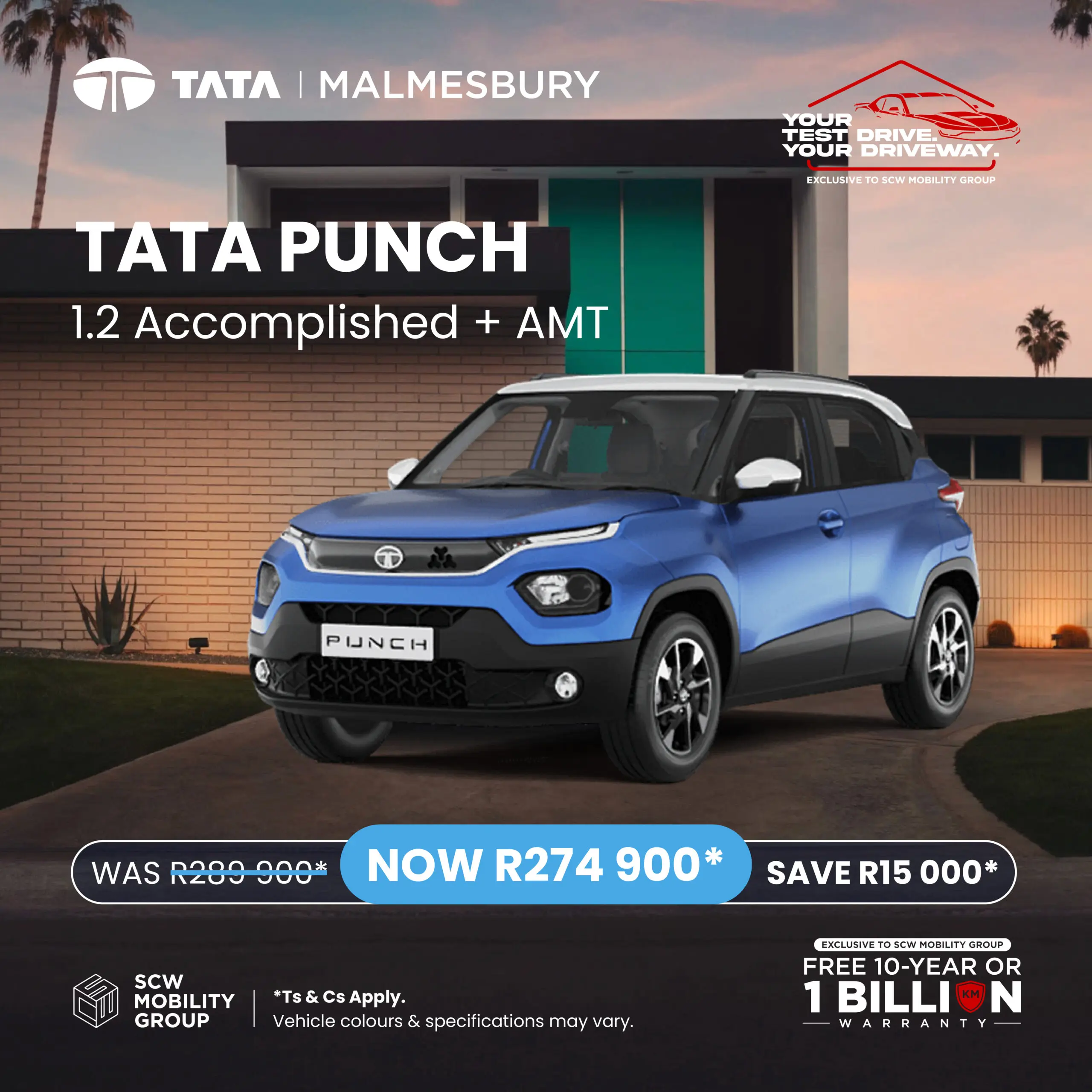 TATA Punch 1.2 Accomplished + AMT now R274 900*