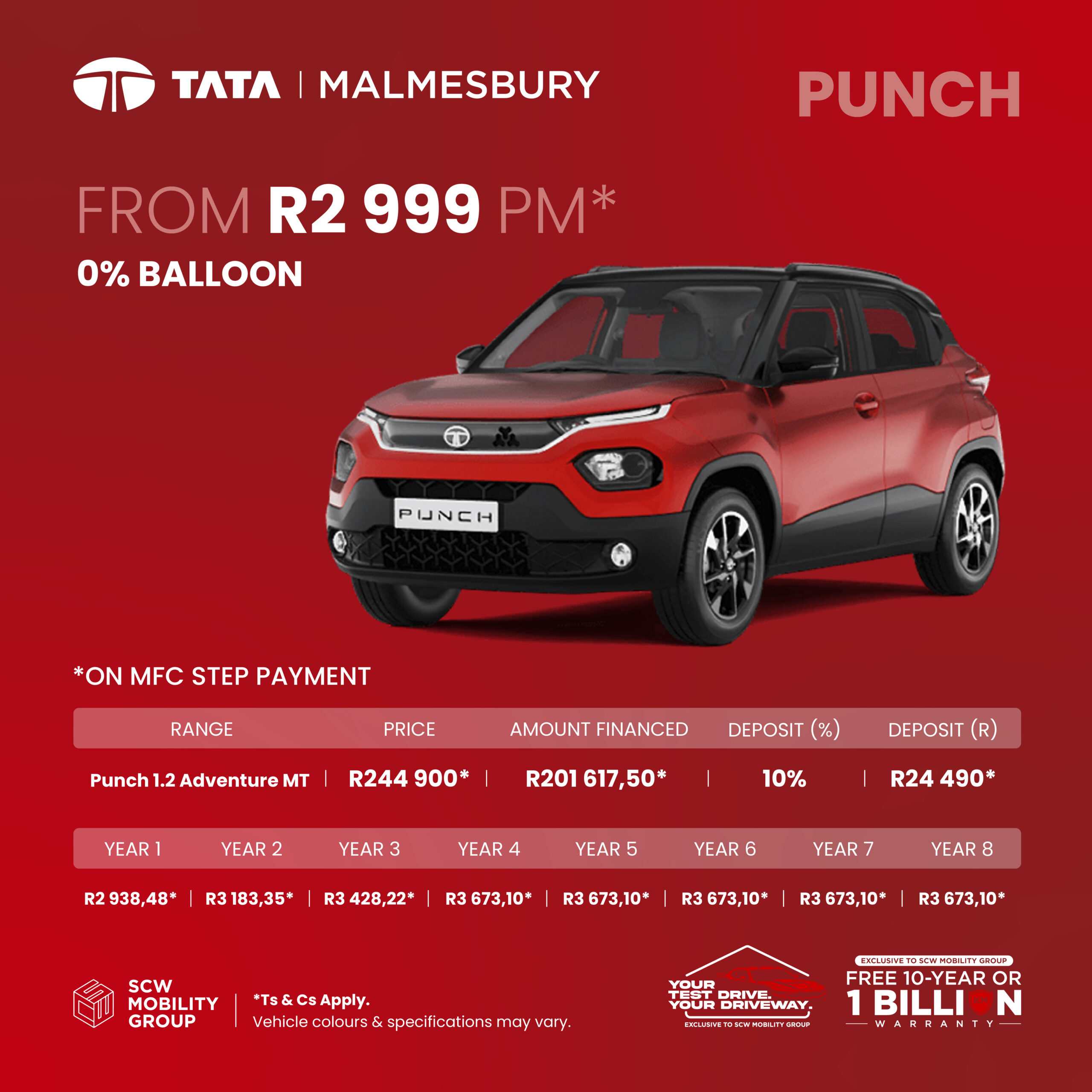 TATA Punch from R2 999pm*